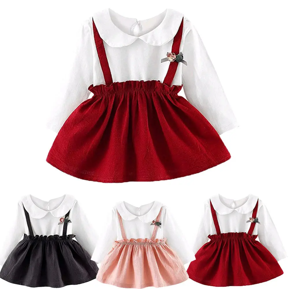 

2018 Multitrust Brand Baby Girls Clothing Dress Toddler Kids Girl Cotton Princess Party Patchwork Autumn Spring Cute Dresses
