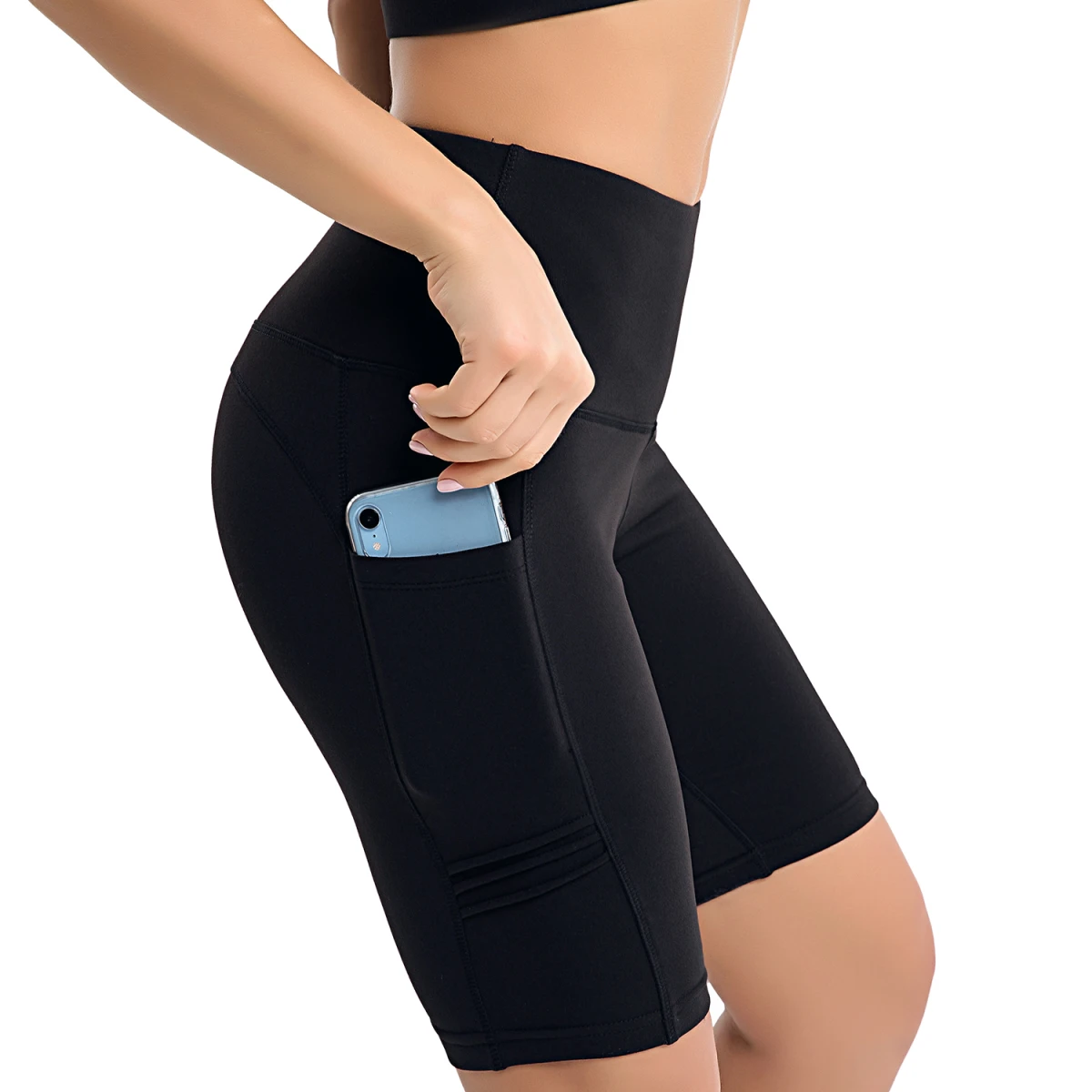

High Waist Activewear for Women Workout Running Yoga Shorts Slimming Side Pockets Sports Wear for Women Gym Fitness Clothes