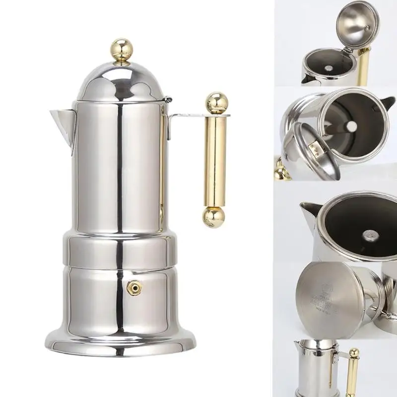200 мл кофейник из нержавеющей стали Moka Кофеварка чайник плита инструменты фильтр