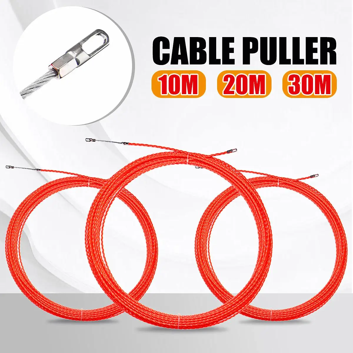 

5mm Diameter 10m/20m/30m Cable Push Puller 330KG Rodder Conduit Snake Fish Tape Tested Wire Puller Cable Layting Tools