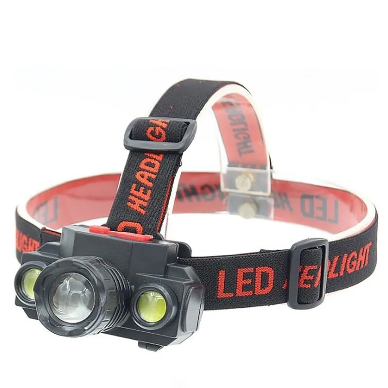 

3Led XPE zoomable USB Headlamp High power COB 18650 battery headlight For Fishing night light frontal Flashlight head Lamp torch