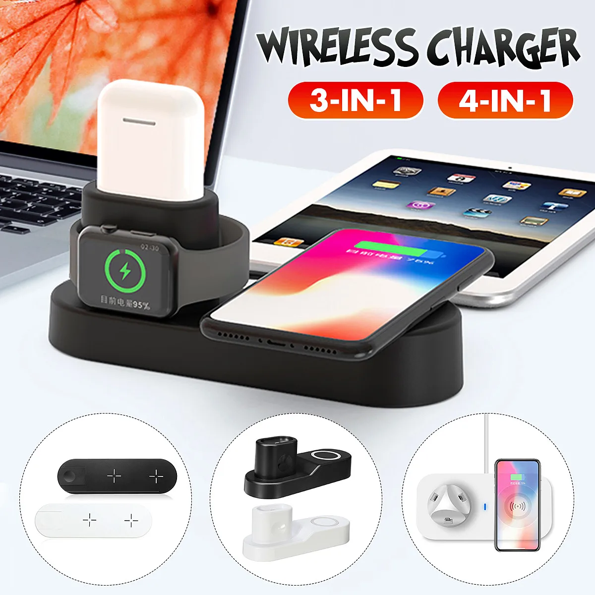 

New Qi Wireless Charger for Samsung S9 S8 For Xiaomi Fashion Mini Mobile Phone Charging Charger Pad for iphone 8 XS MAX XR Watch