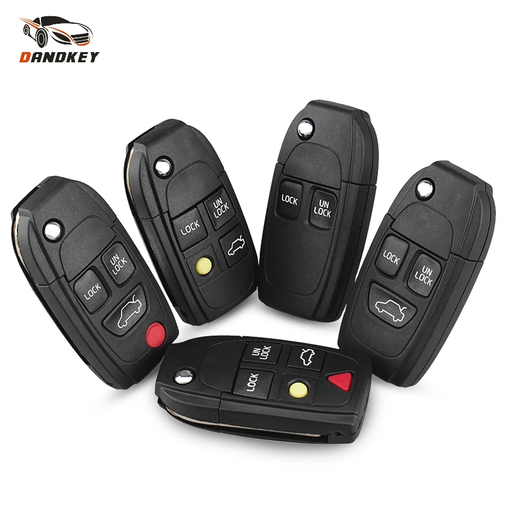 

Dandkey Modified 2/3/4/5 Button Flip Folding Smart Remote Car Key Shell For Volvo XC70 XC90 V50 V70 S60 S80 C30 Fob Car Key Case