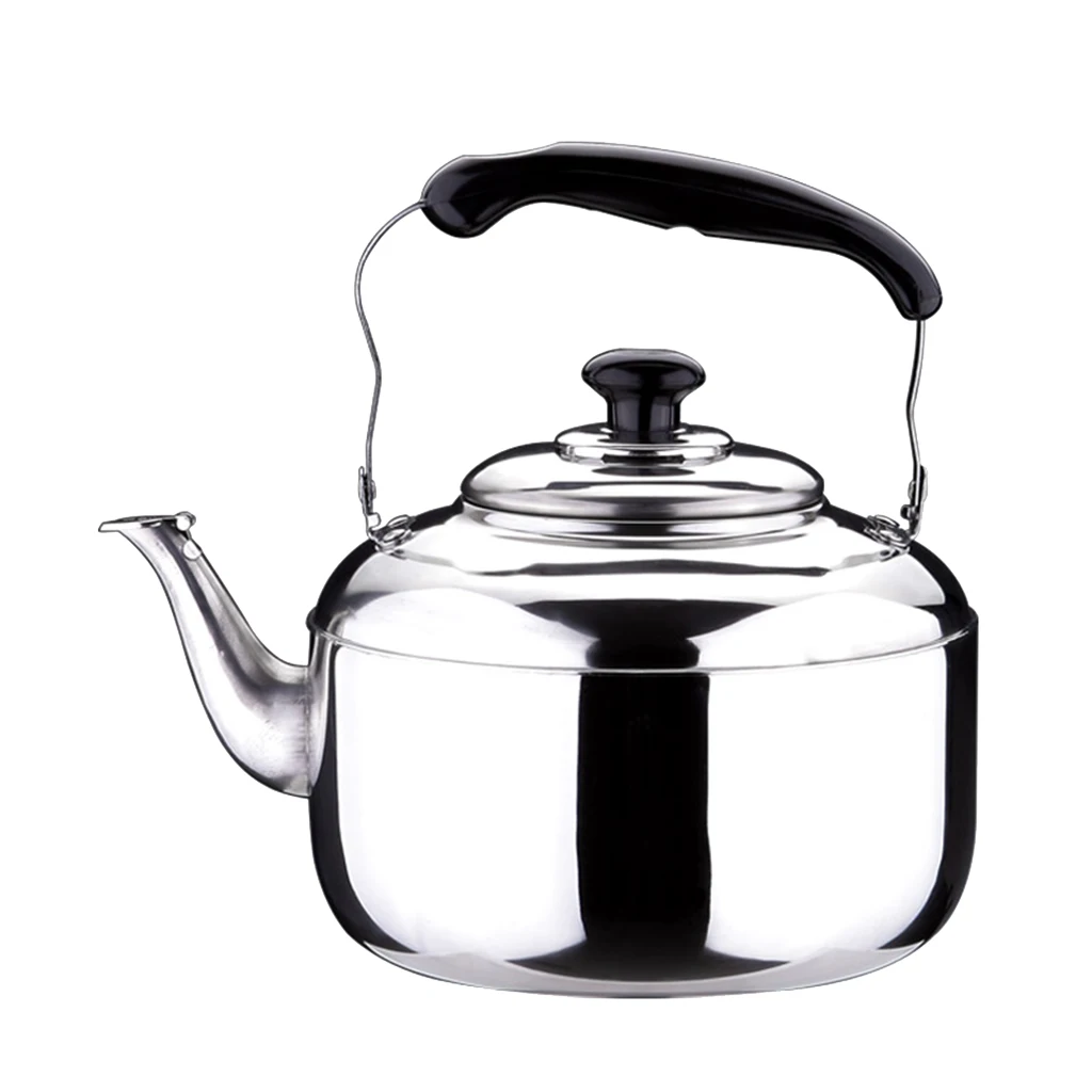 Чайник из нержавеющей стали, чайник со свистком, кофейная кухонная плита, индукционная плита для дома, кухни, кемпинга, пикника, 4L 5L 6L
