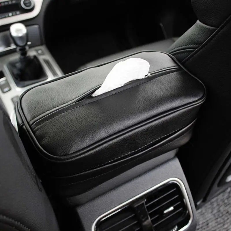 

1Pc PU Leather Tissue Box Multi-purpose Decorative Napkin Container Portable Tissue Paper Holder Case for Car Office Home Hotel