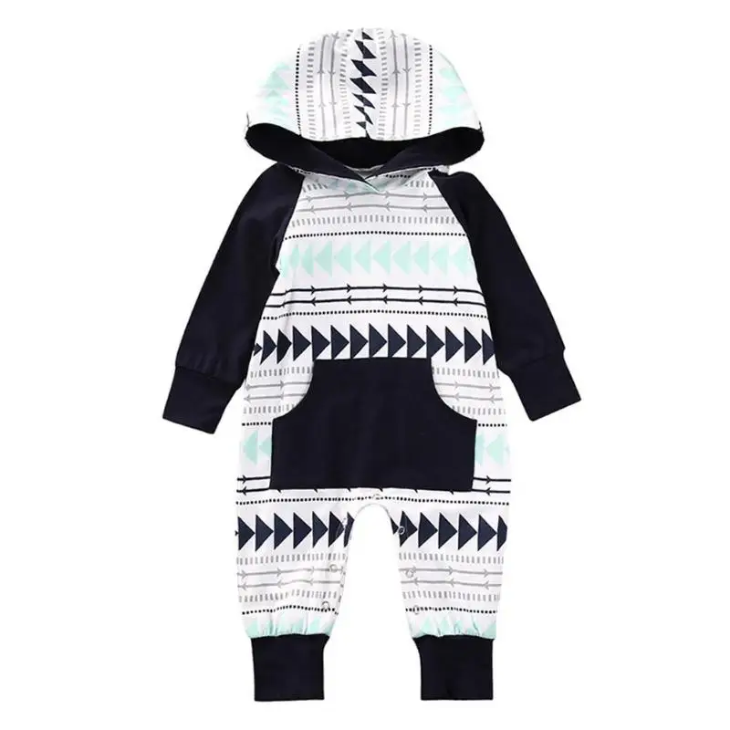 Newborn Baby Winter Autumn Long Sleeve Hooded Cotton One piece Rompers