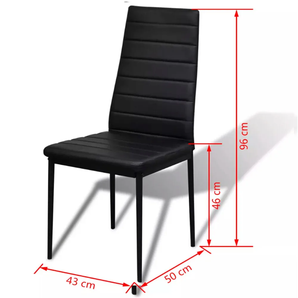 VidaXL 5-Piece Black Dining Table 1 Table 4 Chairs Dining Room Sets Tempered Glass Table Top Dining Room Furniture 242986