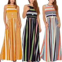 New Style Fashion Women Printed Sleeveless Pullover Round Neck Collar Knitted Dress Long Dress sweet square neck sleeveless circle printed dress for women
