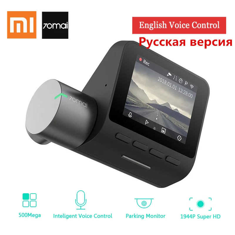 70mai Pro Dash Cam 1944P Автомобильная камера Английский Голосовое управление парковочный