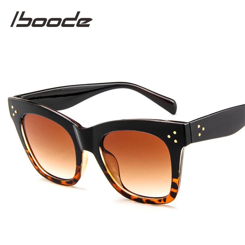 Iboode Роскошные кошачий глаз солнцезащитные очки Женские Ретро брендовый дизайн модные кошачий глаз солнцезащитные очки женские европейский стиль большие очки UV400