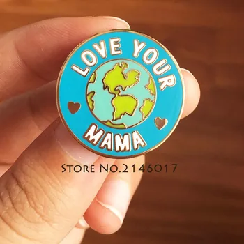 

20pcs Environmental Protection Metal Badge Please Save Earth Global Warming Enamel Pins Brooch Love Your Mama Mother Lapel Pin