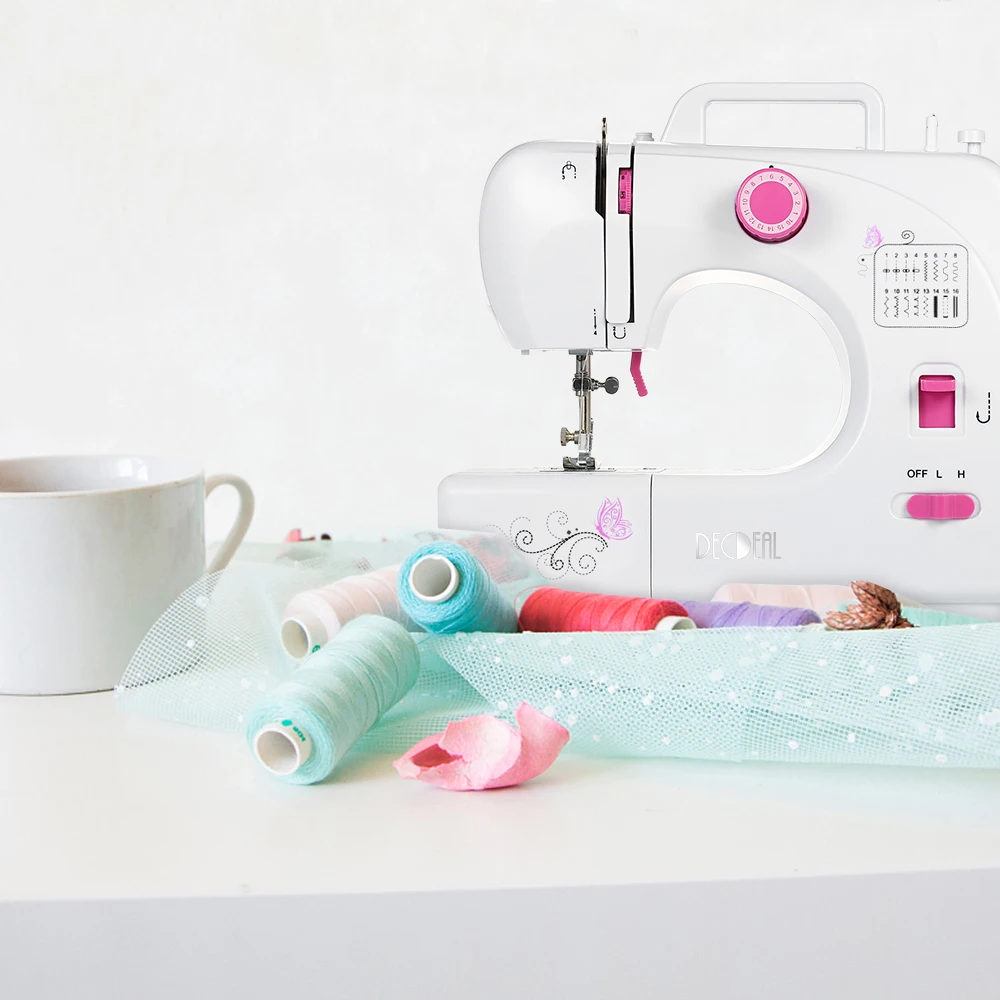

Multifunctional Electric Household Sewing Machine 16 Stitch LED Light Double Thread Adjustable Speed Replaceable Foot with Pedal
