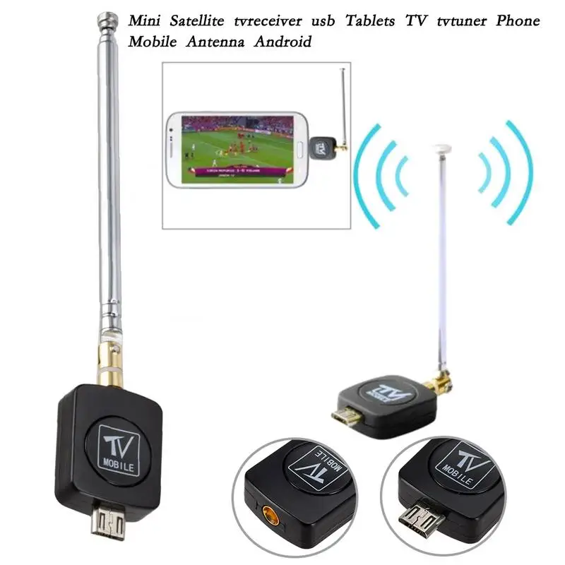 High Quality HDTV Mini DVB-T Satellite  TV Receiver Tuner Mini Black Antenna For Android Tablet Smartphone