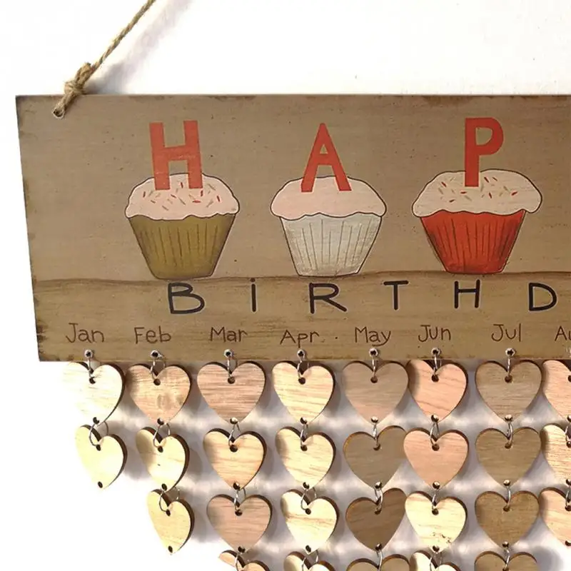 Diy настенный календарь торт с днем рождения Печатный деревянный календарь знак специальные даты доска напоминаний домашний декор подарки