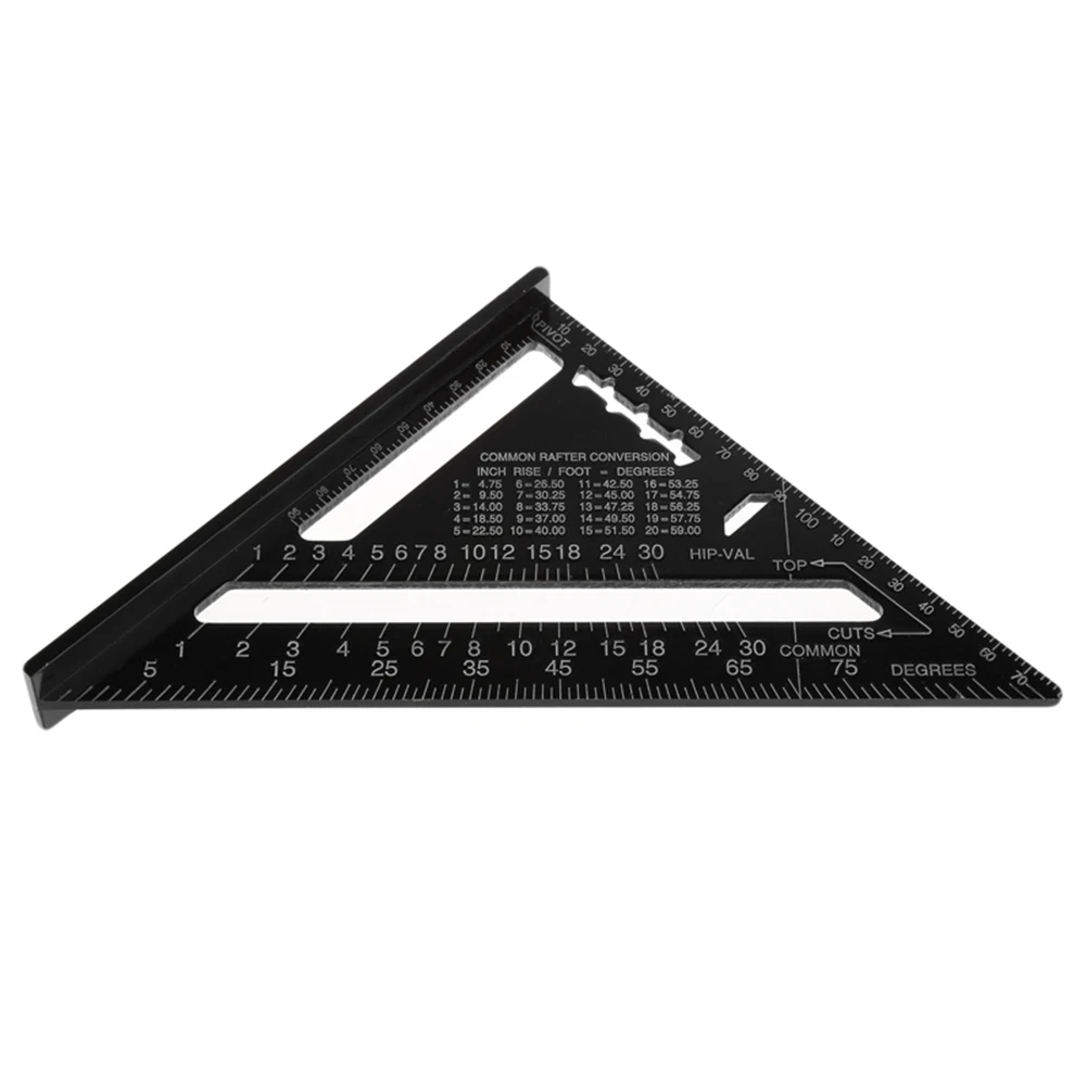 7inch Aluminum Alloy imperial Triangle Angle Ruler Squares for Woodworking