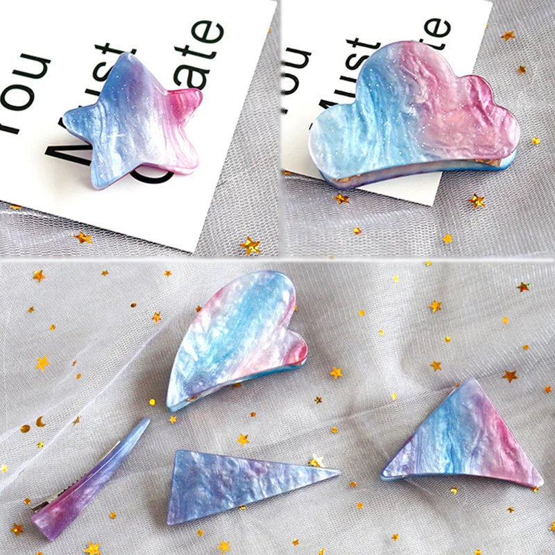 

Sale 1PC Blue Starry Sky Women Hairpin girls Hair Clips Cloud shaped Hair Claw New Arrival Hair Accessories