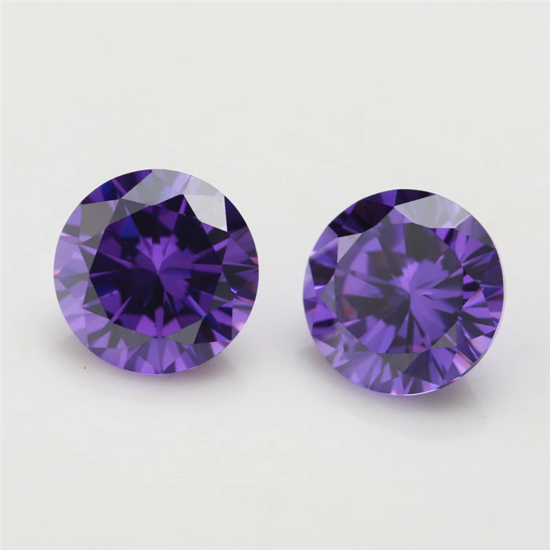 

100pcs/lot 0.8mm~3.5mm Round Shape Loose CZ Stone Violet Color AAAAA Cubic zirconia Synthetic Gems For Jewelry DIY Stone