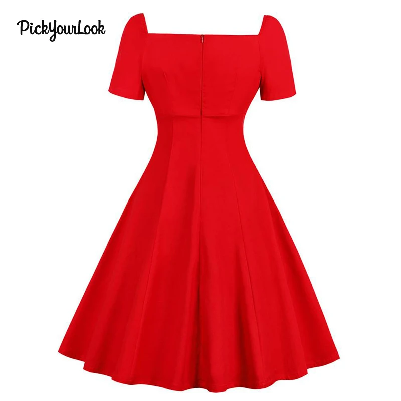 PickyourLook Lace Dress Pleated Midi Vintage Party Rockabilly Dress Ruched vestidos Gothic Tunic Dresses Hepburn Plus Size Dress