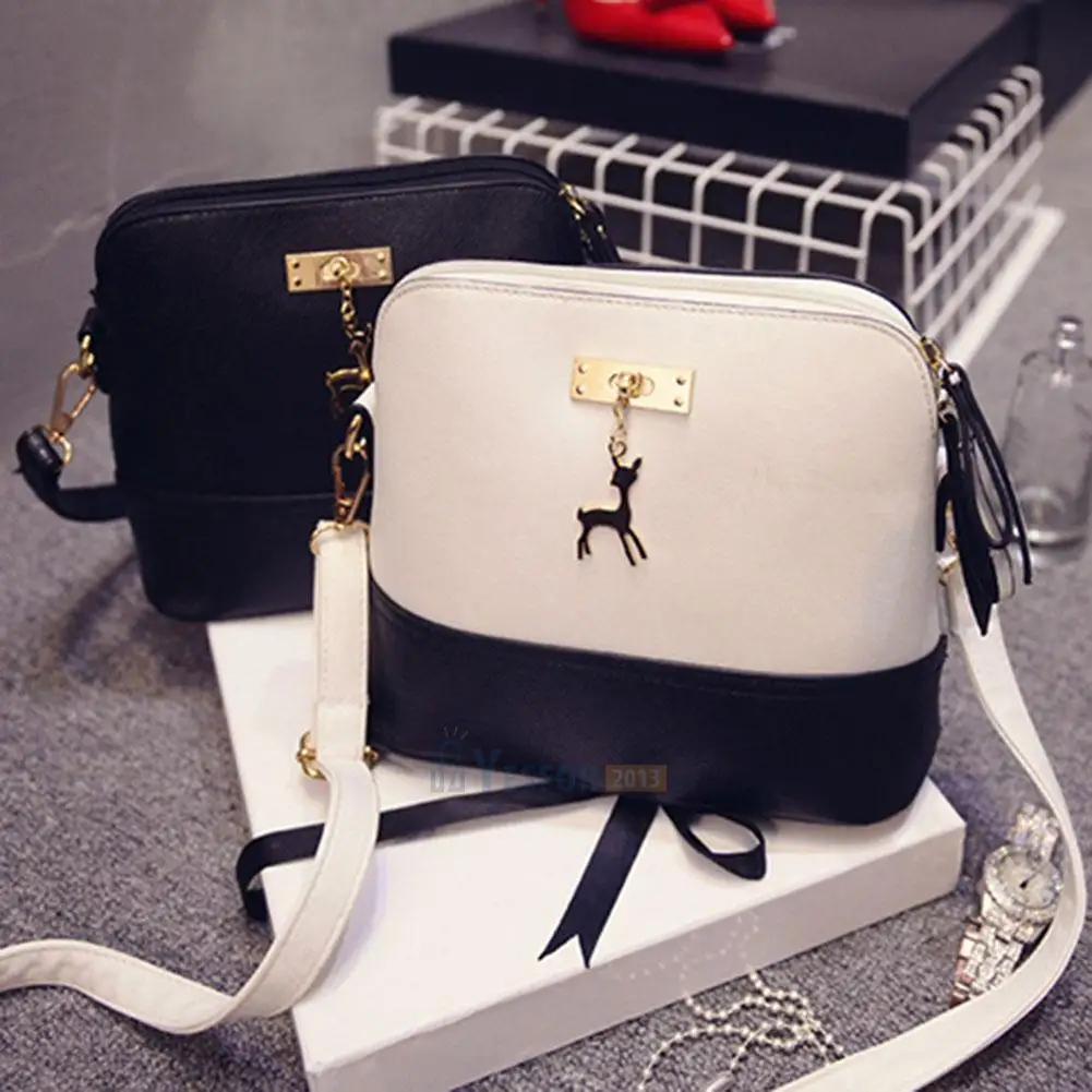 

2018 New Style Fashion Women Lady Leather Handbag Shoulder Cross Body Flap Patchwork Tassel Messenger Satchel Purse