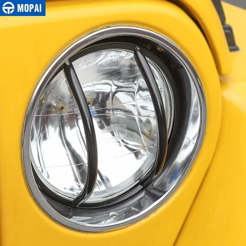 MOPAI колпачки для фар Jeep Wrangler TJ 1997 2006 металлическая крышка передней фары