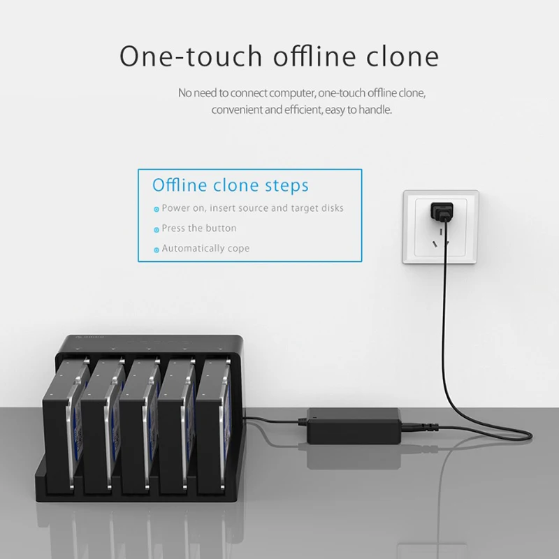 Док станция Orico 6558Us3 C 5 Bay сверхскоростная док для жесткого диска Usb 3 0 адаптер Sata