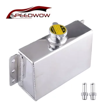 

SPEEDWOW Universal 1.6L Chrome Aluminum Polished Radiator Coolant Expansion Fill Tank Silver Kit For Civic 240SX WRX Eclipse