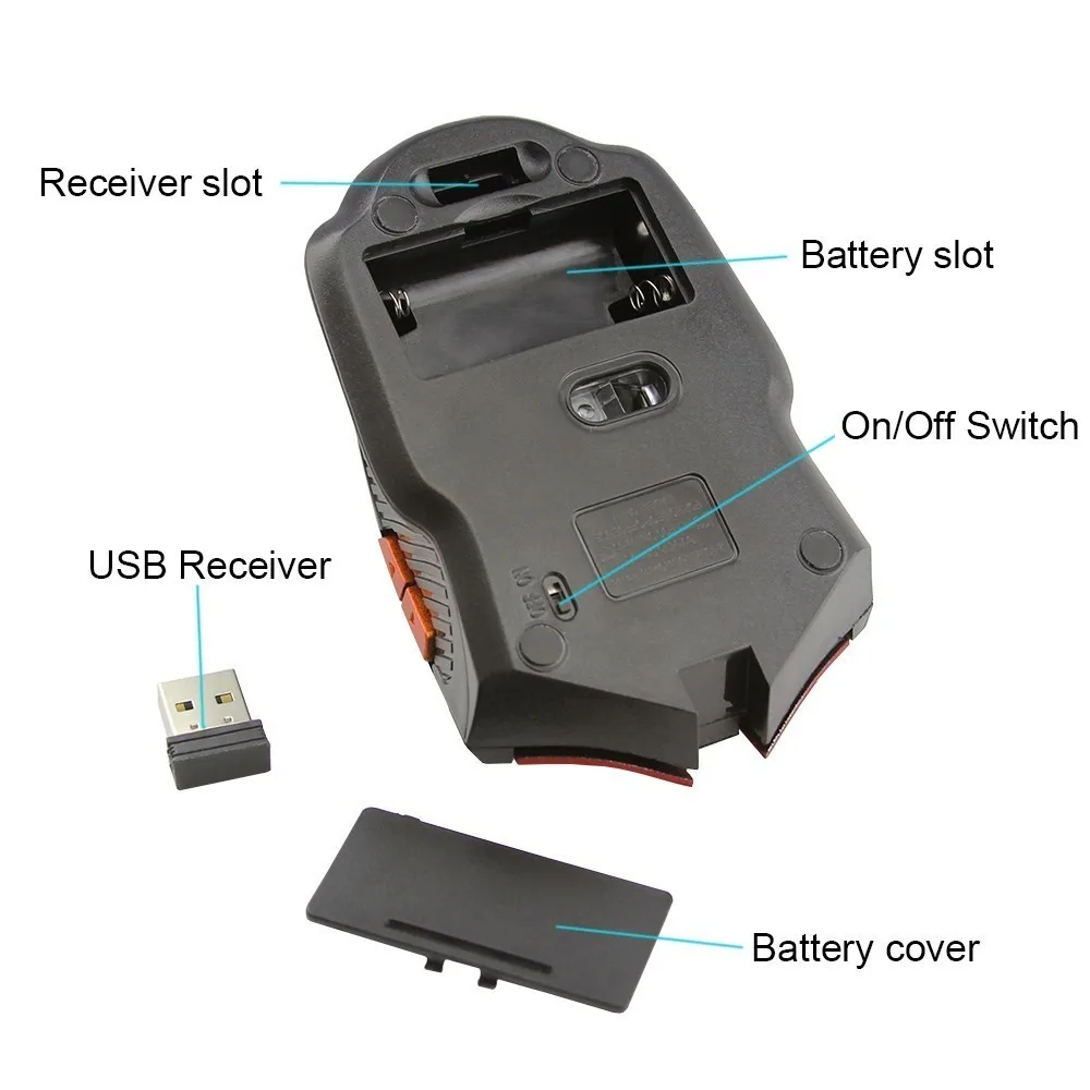 CHYI Wireless Gaming Mouse Ergonomic 6D Optical Mause Gamer Cool Computer Mice 800-1200-1600DPI Ajustable For PC Laptop Desktop CHYI Wireless Gaming Mouse Ergonomic 6D Optical Mause Gamer Cool Computer Mice 800-1200-1600DPI Ajustable For PC Laptop Desktop