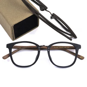 

Fashion Eyeglass Frames Myopia Eyewear Women Handmade Acetate Wood Style Square Full-rim Men Glasses Frames Optical Spectacles