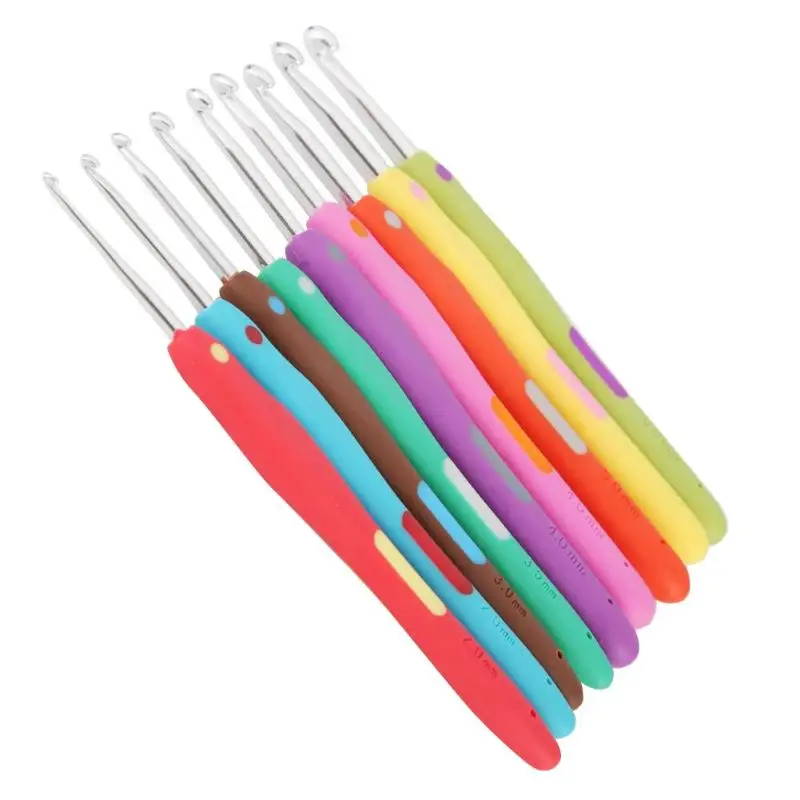 

9Pcs/set Plastic Handle Aluminum Knitting Needles 2.0-6.0mm Needle Hooks for Knitting Sewing Accessories