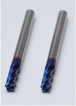 

D13*45*D14*100*4F Solid carbide 4 flute flattened end mills with straight shank milling cutter HRC60 NaCo-blue Coated