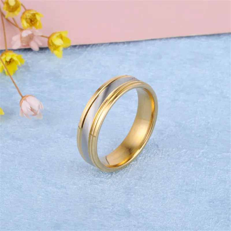 2018 Stainless Steel Finger Rings For Men Twill Gold Ring For Women Couple Wedding Promise Rings Fashion Jewelry Ring For Lovers
