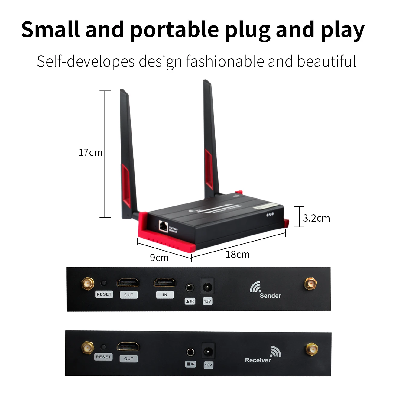 MiraBox беспроводной HDMI удлинитель/адаптер/ключ 60 м(HDMI передатчик+ приемник) Поддержка HD 1080P видео и цифровой аудио