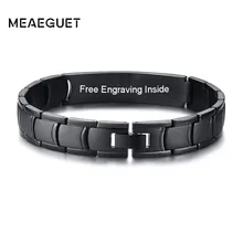 Мужской браслет из нержавеющей стали, персонализированные мужские браслеты, Прямая поставка, ювелирные изделия, гравировка