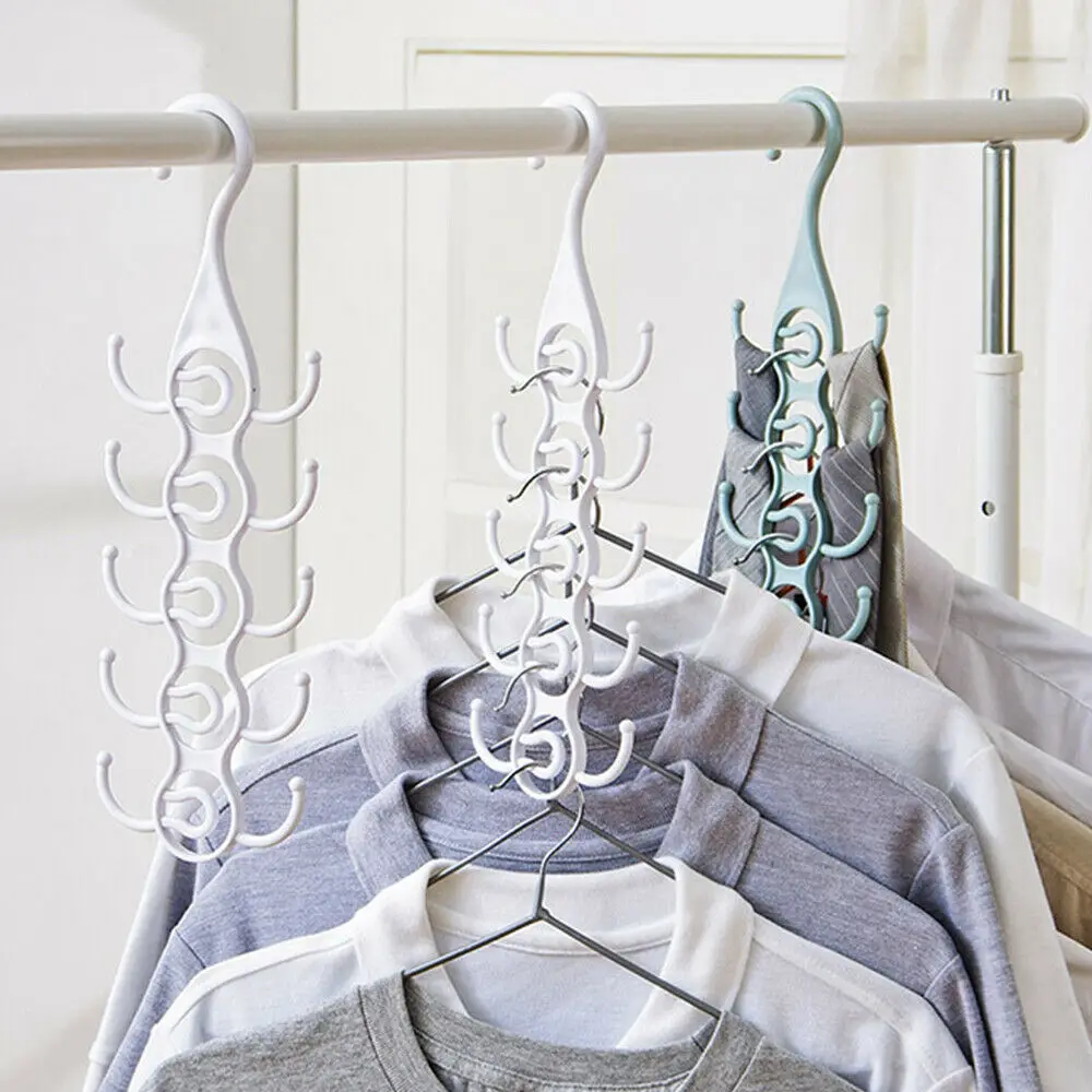 

HOT 1PCS Wardrobe Clothes Hanger with Hook Rack Multifunctional and Saving Space for Hanging Scarf Tie and Belt Storage Rack