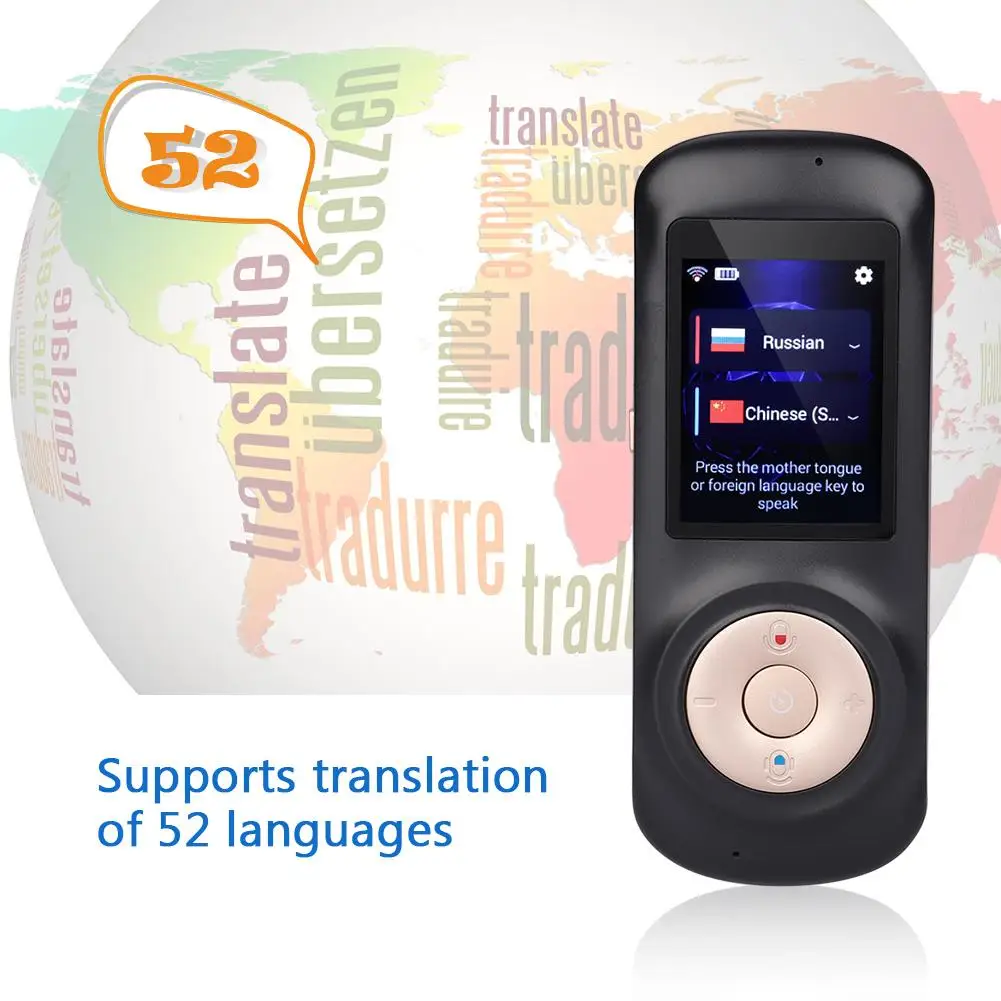 52 языков голосовой переводчик traductor de idiomas en tiempo real Wifi hotspot Smart двусторонний