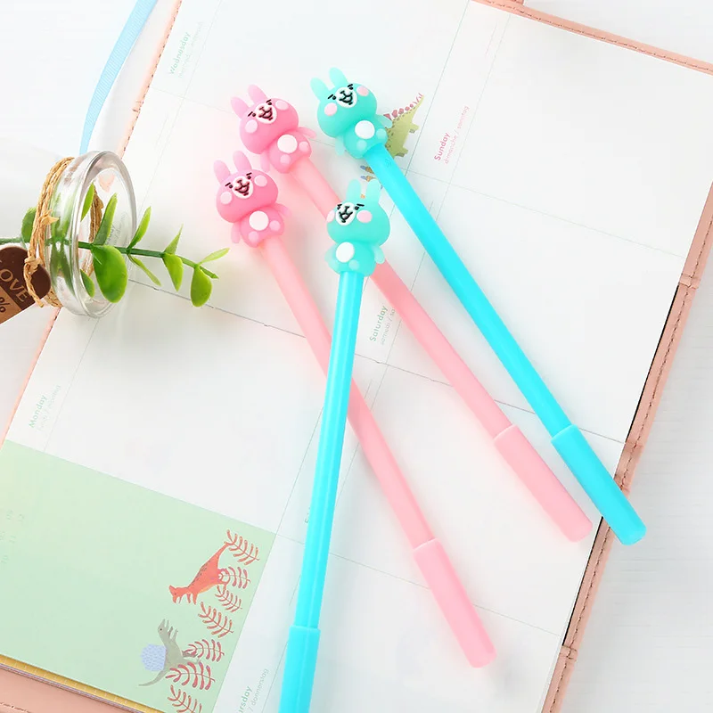 

1PC 0.5mm Kawaii Jelly Color Gel Pens Cute Rabbit Pens Novelty Neutral Pens For Girls Gift School Supplies Office Stationery