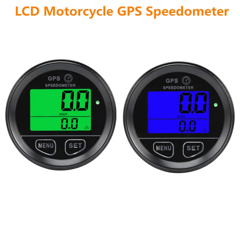 

60mm GPS Speedometer Gauge Odometer LCD Digital Dust-Proof Kmh For Car Motorcycle ATV Marine Boat Truck Blue Green Color
