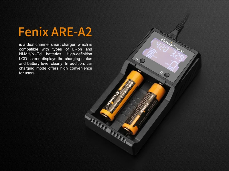 Аккумуляторное зарядное устройство Fenix ARE A2 18650 3 7 в + 12 В DC|charger charger|charger 12vcharger