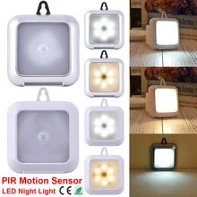 Ultra Slim Portable Wall lamp PIR Motion Sensor LED Cabinet Light Square Night Light with hook LED Light LED Night light D35 mainifire lamp led motion sensor light wall us eu led night light flashlight night led light motion sensor lamp