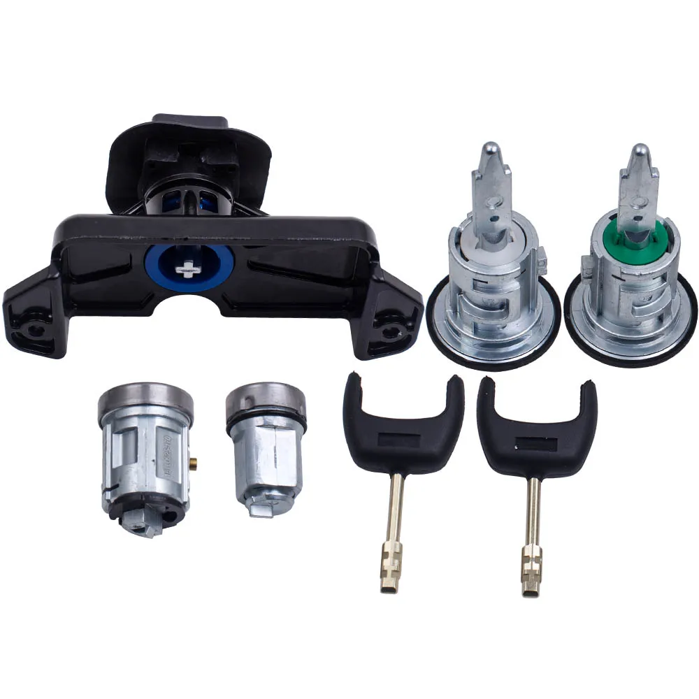 

6C1AV22050XB 5PCS COMPLETE SET IGNITION SWITCH FRONT LEFT RIGHT DOOR LOCK FUEL for Ford Transit Automobile anti-theft auto