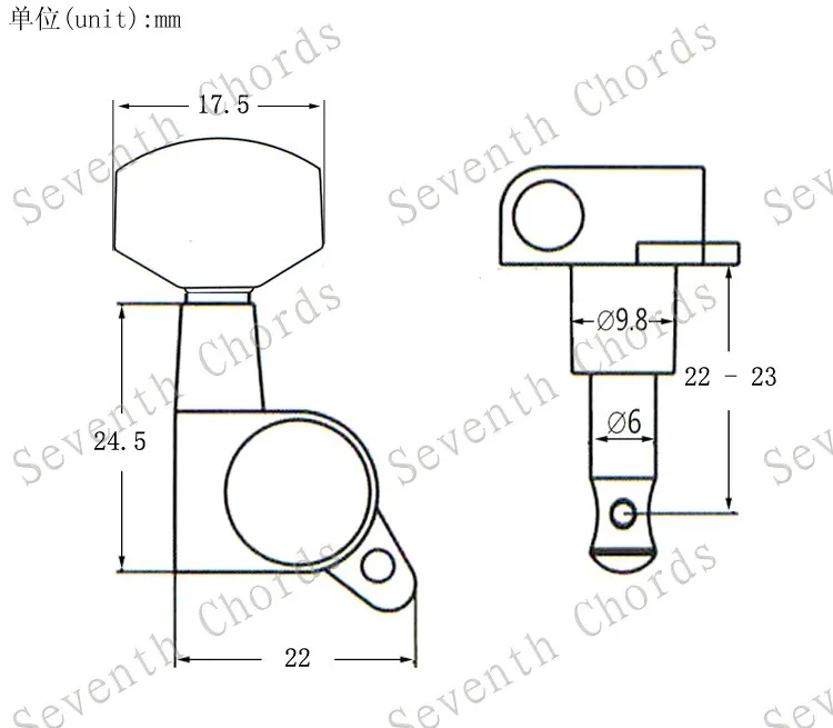 Набор 6 шт. Sealed-gear Guitar Tuning Pegs ключи тюнеры машинные головки для гитары-хромовый и черный и золотистый выбор