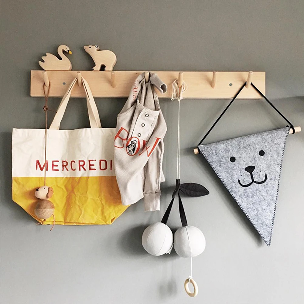 

Creative Simple Coat Hooks Clothes Hat Hook Home Office Bedroom Door Hooks Wooden Creative Wall Hanging Home Decor