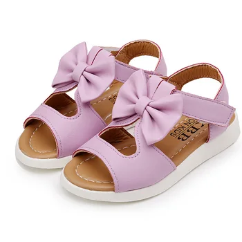 

Fashion Summer Girls Sandals Toddlers Big Kids Beach Sandals Children Beach Shoes Girl Sandals Hollow Cut-outs With Bowtie Soft
