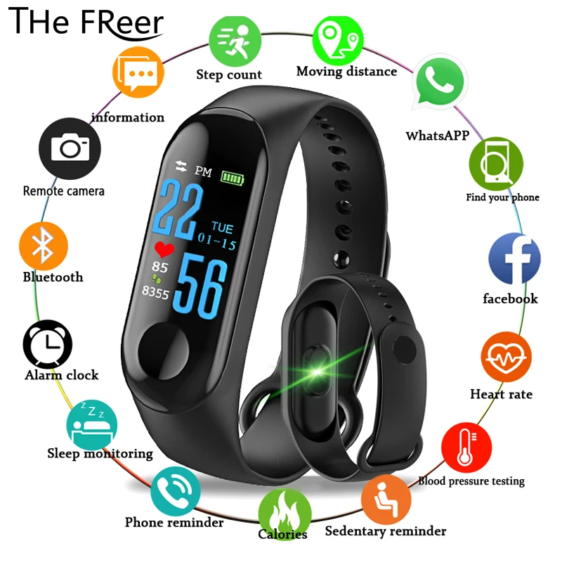 

Fitness Bracelet Color Screen Smart Watch Sport IP68 Waterproof Blood Pressure Oxygen Activity Tracker For Men Women watches
