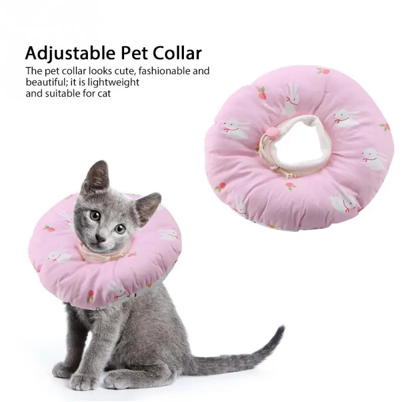 Rabbit Pattern Cute Adjustable Pet Collar Protective Pet Collar Circle