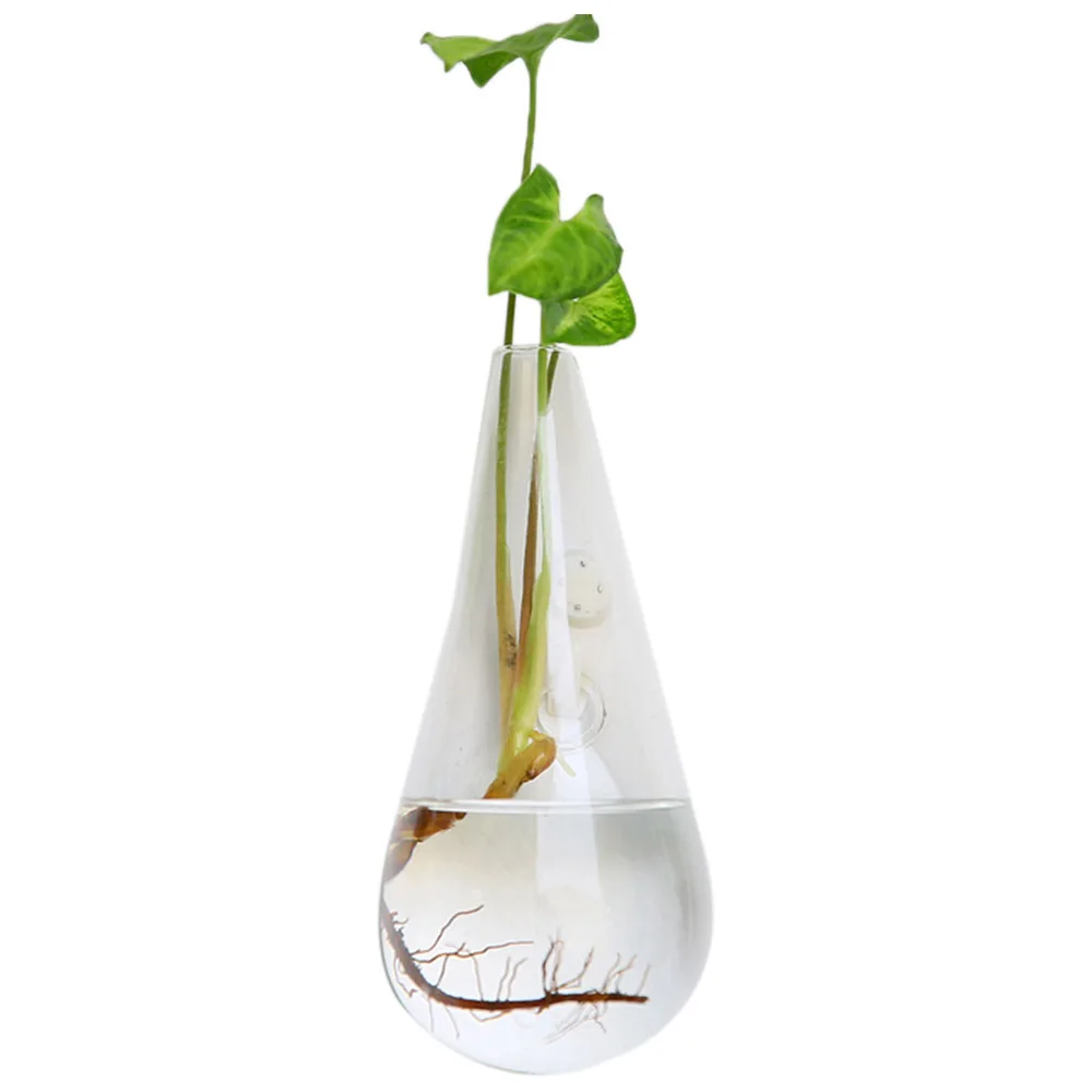 Hanging Clear Home Glass Wall Mounted Hanging Vase Bottle Plant Flower