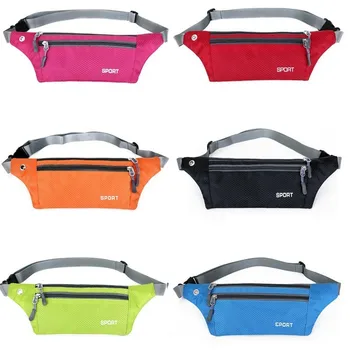 

70g 10 Colors Waterproof Running Waist Bag Men Women Double Layer Sport Pouch Bag for Keys Phone Handset with Earphone Hole