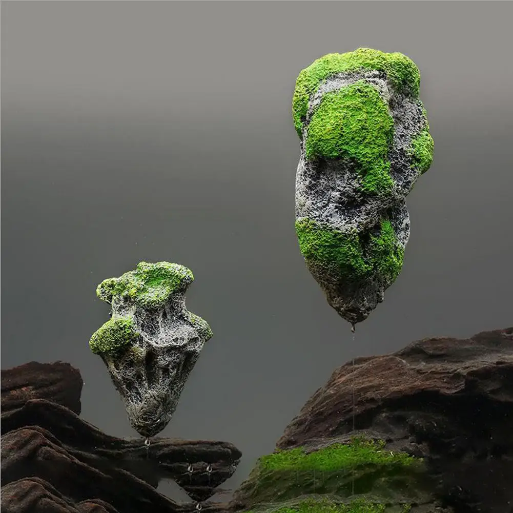 

Simulate Floating Rock Suspended Stone Aquarium Fish Tank Underwater Decor Landscaping
