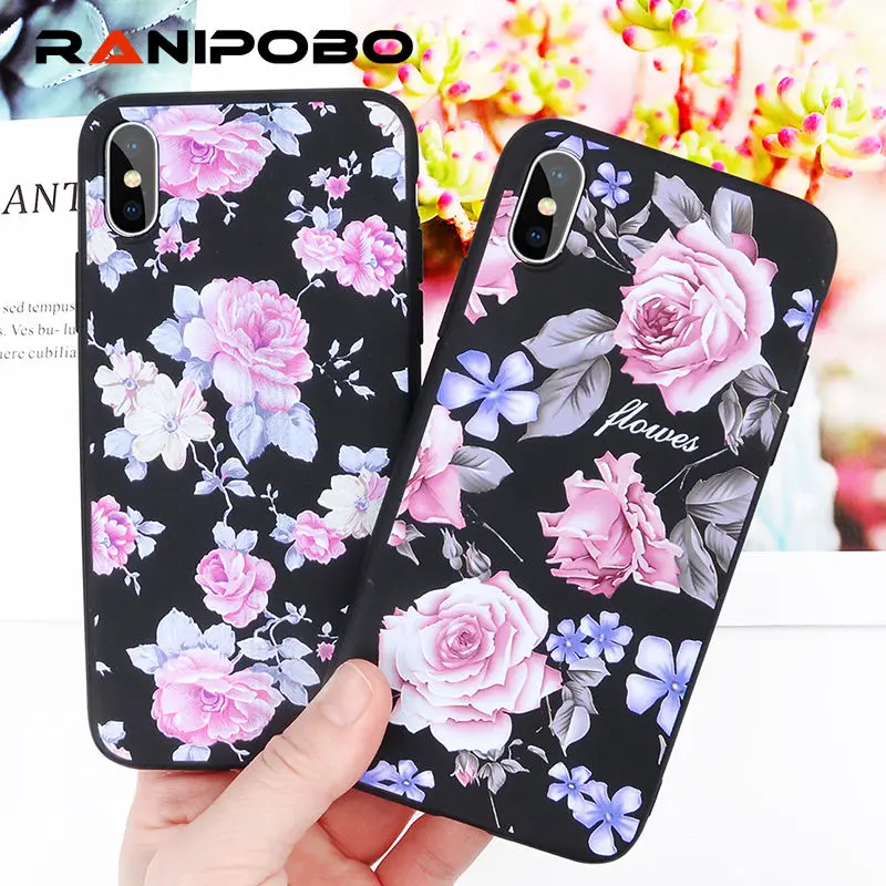 Fashion Vintage Emboss Flowers Flamingo Phone Case For