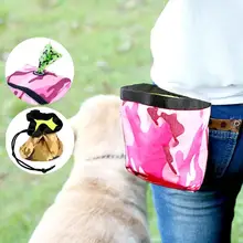 Сумка для закусок для собак, прогулок, еды, лакомства, ловкости, наживки, тренировочные карманы для хранения на талии, контейнерный мешочек для еды, камуфляжный зеленый/розовый